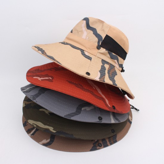 Men's bucket hat, wide-brimmed bucket hat, summer camouflage sun protection hat, outdoor hiking and fishing hat for women. Men's bucket hat, wide-brimmed bucket hat, summer camouflage sun protection hat, outdoor hiking and fishing hat for women.