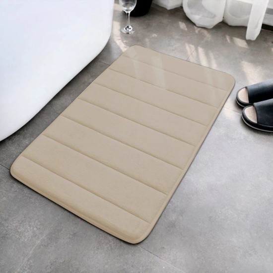 Cross-border striped quilted coral fleece floor mat, manufacturer wholesale, non-slip bathroom mats, TEMU Amazon stock and dropshipping