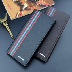 New style men's wallet - long style money holder for men, fashionable snap buckle multi-card slot lotus pattern leather wallet, card bag for suit.