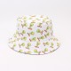 Overseas cartoon-printed yellow duck bucket hats, reversible bucket hats for couples with sun protection, bowler hats