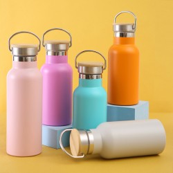Amazon cross-border stainless steel sports water bottles, American-style large-mouthed hiking kettles, custom double-walled vacuum mugs ogo