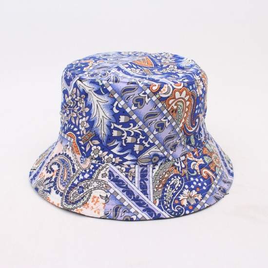 Cross-border Digital Printed Bucket Hat, Outdoor Sun Protection Sun Protection Bucket Hat, Versatile Reversible Ethnic Style Sun Hat Cross-border Digital Printed Bucket Hat, Outdoor Sun Protection Sun Protection Bucket Hat, Versatile Reversible Ethnic Style Sun Hat