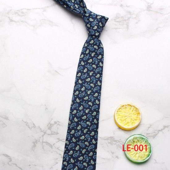 New 6.5cm men's Korean-style cotton fabric with exquisite cashew pattern, stylish and casual retro suit tie.