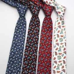 New 6.5cm men's Korean-style cotton fabric with exquisite cashew pattern, stylish and casual retro suit tie.