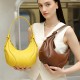 Baseball Underarm Bag, Women's Maillard Bag, 2025 New Niche Retro Crescent Shoulder Crossbody Bag, Genuine Leather Women's Bag