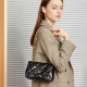 2025 new lock buckle top-grain genuine leather shoulder and crossbody bag, this year's popular diamond-patterned small square bag for women.