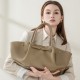 Stylish and simple large-capacity genuine leather tote bags, niche European and American solid-color wing bags, versatile commuter bags