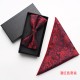 Burgundy paisley cashew pattern square bow tie gift set, two-piece men's business and fashionable wedding bow tie set. Burgundy paisley cashew pattern square bow tie gift set, two-piece men's business and fashionable wedding bow tie set.