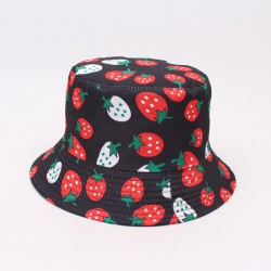 Cross-border Amazon vegetable print bucket hat, personalized casual sun protection hat, foldable reversible bucket hat