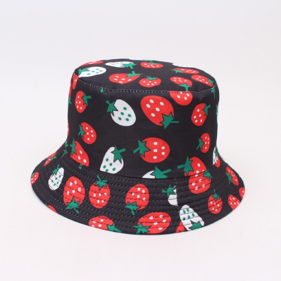 Cross-border Amazon vegetable print bucket hat, personalized casual sun protection hat, foldable reversible bucket hat Cross-border Amazon vegetable print bucket hat, personalized casual sun protection hat, foldable reversible bucket hat