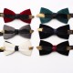 New style, solid-color, textured velvet bow ties for men with feather embellishments. Fashionable suit accessories and business bow ties available for wholesale.