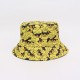 Spring and summer bucket hats from overseas, reversible, sun visor hats for couples, featuring a full-print yellow duck.