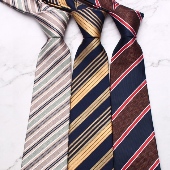 8cm business formal ties in stock, men's suit striped tie, professional tie manufacturer, polyester tie wholesale