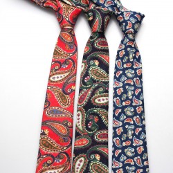 New 6.5cm men's Korean-style cotton fabric with exquisite cashew pattern, stylish and casual retro suit tie.