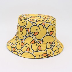 Cross-border reversible bucket hat with Japanese fruit print, spring/summer fresh style sun protection hat