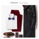 Black men's bow tie, groom, best man, emcee, formal suit, Korean-style burgundy, trendy blue bow tie