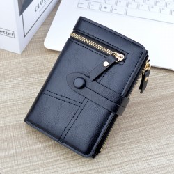 Wallet for women - short style, European style multi-card slot wallet for women, adjustable strap zipper zero wallet, fashionable wallet can hold driver's license