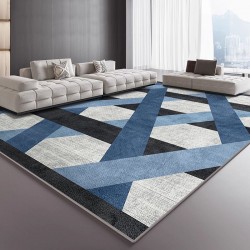 TEMU cross-border minimalist geometric living room carpet, wall-to-wall, non-slip, skin-friendly, absorbent bedside rug for bedroom sofas.