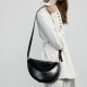 2025 new genuine leather women's bag, lazy-style crescent bag, large-capacity shoulder crossbody bag