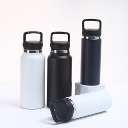 Hot-selling portable large-capacity thermos, spray-coated solid color, simple hiking kettle, portable car sports water bottle