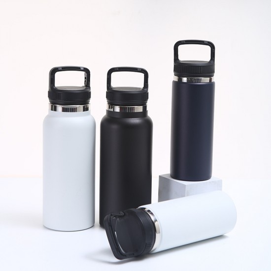 Hot-selling portable large-capacity thermos, spray-coated solid color, simple hiking kettle, portable car sports water bottle