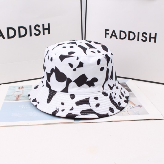 Cross-border cute vendor bear print bucket hat, spring and summer outdoor sun hat, reversible sun hat for women Cross-border cute vendor bear print bucket hat, spring and summer outdoor sun hat, reversible sun hat for women