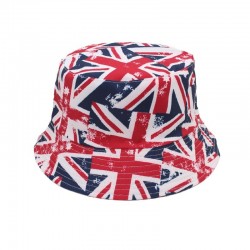 Overseas digital print reversible bucket hat, maple leaf flag sun protection sun hat, European and American outdoor bucket hat.