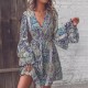 Spring and summer cross-border European and American new style bohemian paisley print bell sleeve dress for women 2025