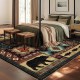 Cross-border American retro ethnic-style living room wall-to-wall carpet, non-slip and stain-resistant, bedroom, easy-care, bedside rug available for shipping