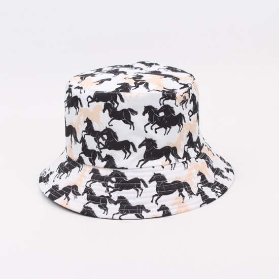 Overseas letter-printed wide-brimmed bucket hat, European and American style F sun visor bucket hat, outdoor sun visor