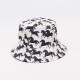 Overseas letter-printed wide-brimmed bucket hat, European and American style F sun visor bucket hat, outdoor sun visor