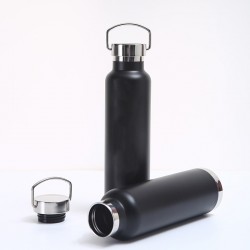 Cross-border Amazon stainless steel thermos with handle, portable American-style large-mouth sports water bottle, spray-coated hiking kettle