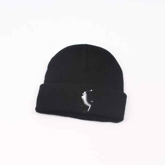 Autumn and winter knitted hats for export, trendy, cold-resistant wool hats, versatile pullover hats for couples, embroidered cold-weather hats.