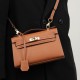 Spring and summer genuine leather Kelly bags, palm print mini, genuine leather chain bags, mini shoulder bags.