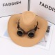 Western cowboy hat, cross-border retro imitation metal goggles accessory, jazz hat, outdoor sun hat, men's top hat.