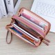New style men's purse - short length, detachable zipper, multi-card slot, thin soft leather bag with horizontal print, minimalist small wallet