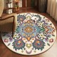 TEMU dropshipping round Persian print carpet for home use. Decorative stain-resistant bedside rug, non-slip hanging basket chair mat