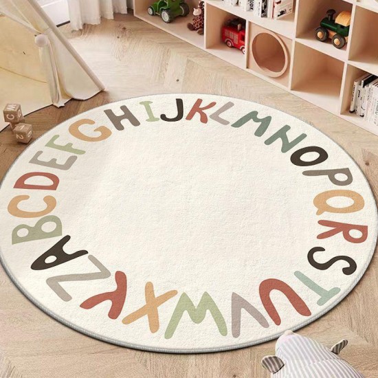 Simple round living room carpet, simple lettered solid color carpet, imitation cashmere bedroom bedside blanket, study desk and chair cushion for cooling Simple round living room carpet, simple lettered solid color carpet, imitation cashmere bedroom bedside blanket, study desk and chair cushion for cooling