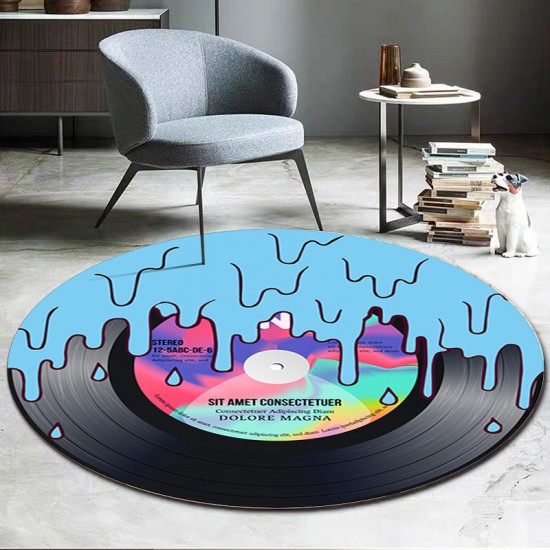 Cross-border round living room carpet. CD record creative carpet, simple chair mat, bedroom bedside mat