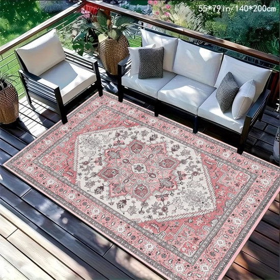Cross-border TEMU Persian print carpet, easy-care sofa blanket for the living room, non-slip coffee table mat for the balcony.