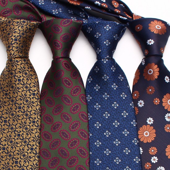 Leier, in stock, classic floral men's tie, men's plaid paisley pattern tie, business casual wedding tie