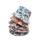 Spring/Summer styles Bucket hat with digital leaf print, travel art bucket hat, reversible visor, foldable sun hat Spring/Summer styles Bucket hat with digital leaf print, travel art bucket hat, reversible visor, foldable sun hat