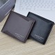 New men's wallet - short style wallet, multi-card slot men's youth fashionable simple wallet, thin style embossed horizontal style soft leather wallet