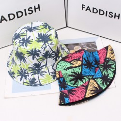 Cross-border cute vendor bear print bucket hat, spring and summer outdoor sun hat, reversible sun hat for women