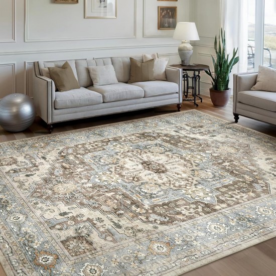 TEMU Cross-border Persian Living Room Carpet, Bedroom Stain-Resistant, Easy-Care, Dust-Resistant, Easy-Care, Bedside Decorative Blanket