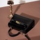 2025 Spring/Summer new women's bags, lightweight crossbody handbags, crocodile-patterned Kelly bags, small cowhide bags