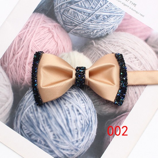 Lei'er solid color diamond-embellished bow ties, fashionable men's shirt, suit, banquet, and wedding accessory bow tie manufacturer.