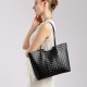 New style genuine leather women's handbag, fashionable cowhide shoulder bag, daily commuter bag, simple style, large capacity woven sling bag.