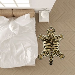 Cross-border Amazon animal imitation tiger print carpet, imitation cashmere bedroom, stain-resistant, skin-friendly bedside rug for living room