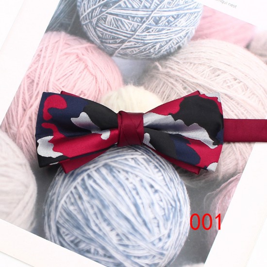 New striped colorblock double-layered bow ties, business-chic, British-style suit accessories, wedding bow tie manufacturers, wholesale
